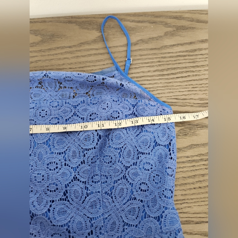 The Limited Lace Fit & Flare Spaghetti Strap Dress Womens 6 Blue Wedding Party - Picture 8 of 9